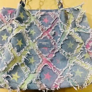 Baelaanan & Bag Denim Distressed Y2k Patched Fashion Shoulder Purse